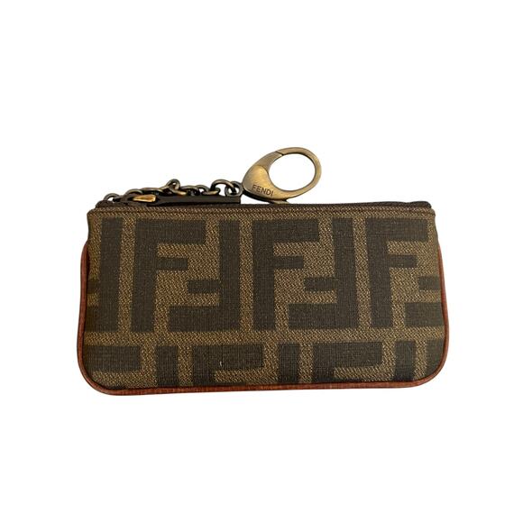 Fendi Zucca Tobacco Key Ring Coin Wallet - Picture 3 of 5